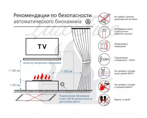 Автоматический биокамин Lux Fire Smart Flame 1500 RC Автоматический биокамин Lux Fire Smart Flame 1500 RC